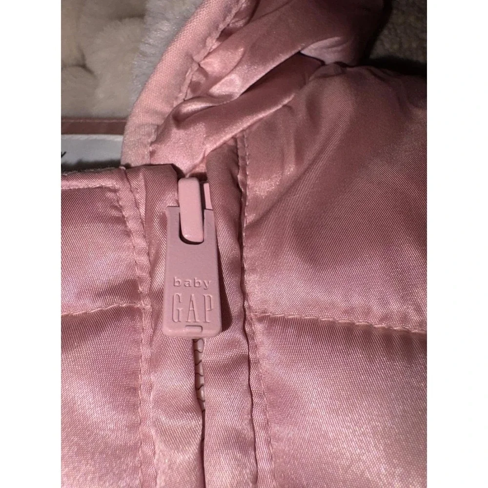 Baby Gap Pink Primaloft PURE Water Resistant Bear Ear Snowsuit Bunting 12-18M